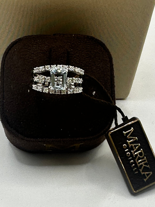 Marika anello acqua marina