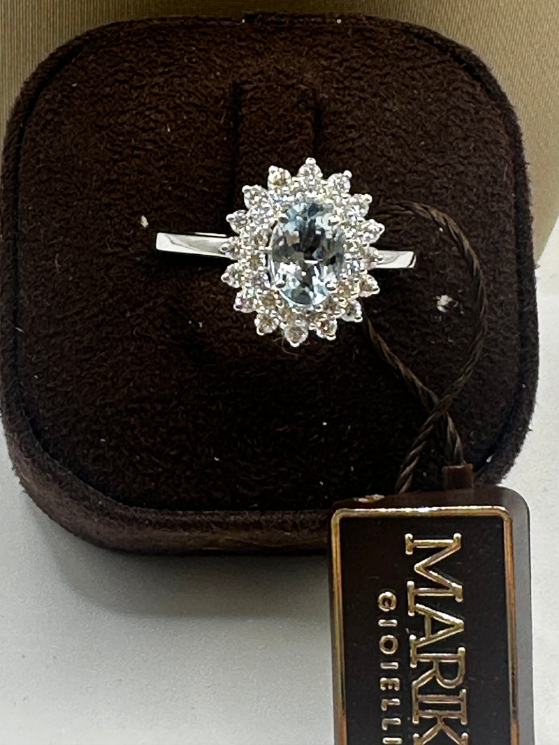 Marika anello acqua marina